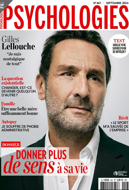 Couverture du magazine Psychologies, numéro 461, sept 2024. Dossier: "Donner plus de sens à sa vie".