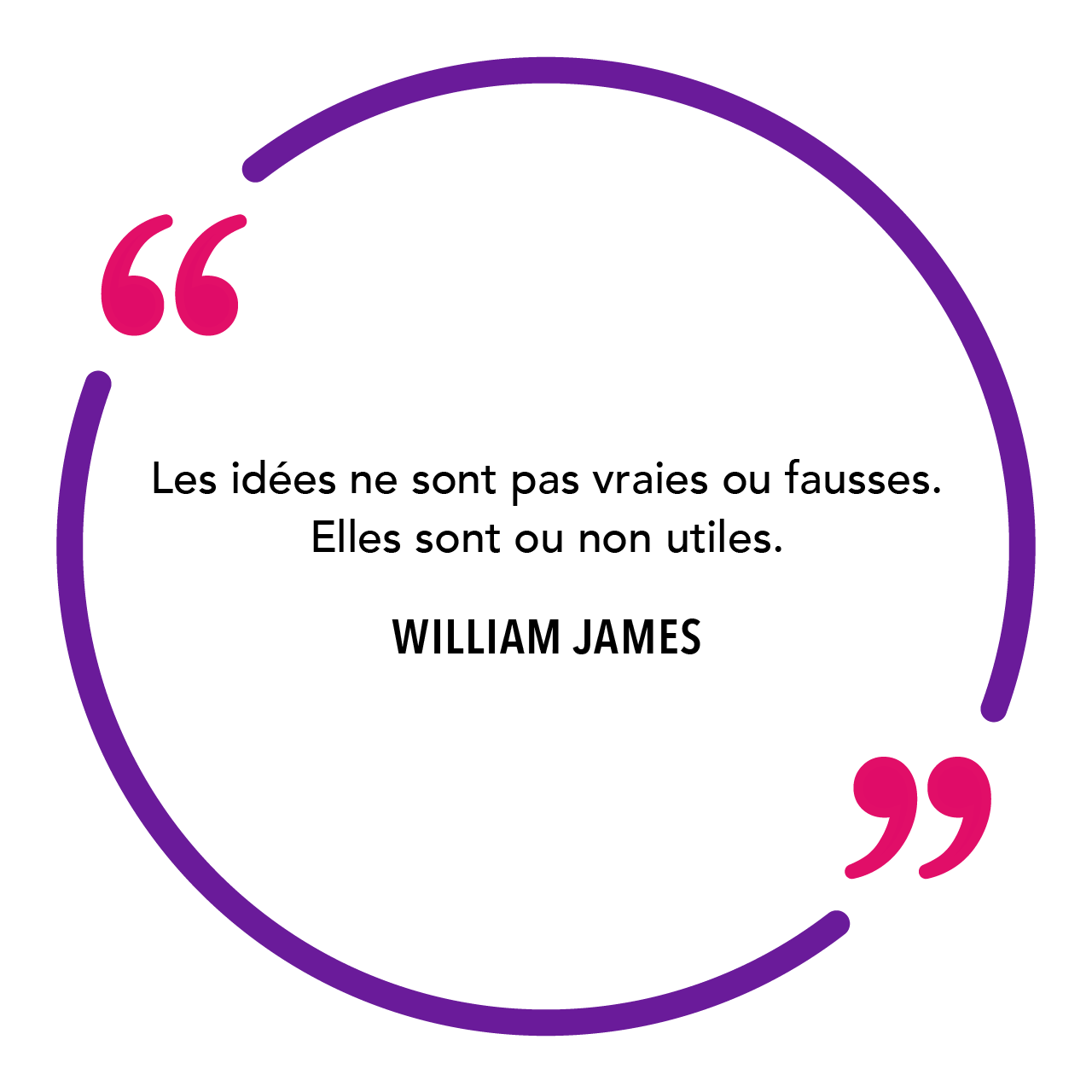 "Les idées ne sont pas vraies ou fausses. Elles sont ou non utiles." William James