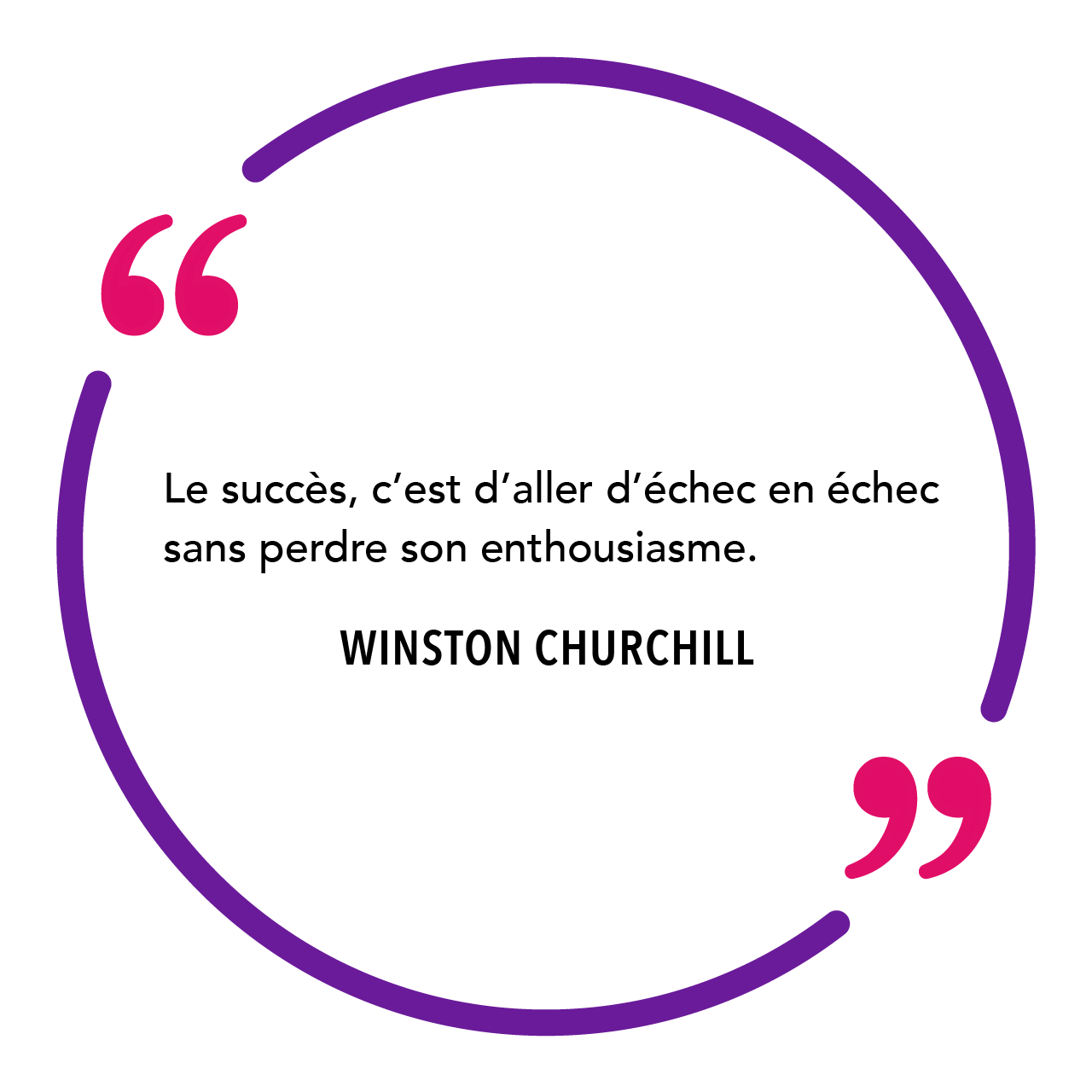 "Le succès, c’est d’aller d’échec en échec sans perdre son enthousiasme." Winston Churchill