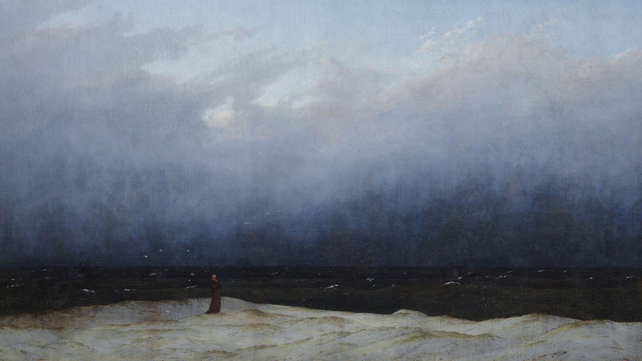 Photo du tableau "Le Moine au bord de la mer" de Caspar David Friedrich (1810)